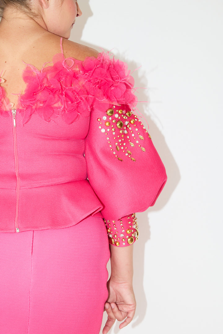 Pink hand designed embellished  Co-ord