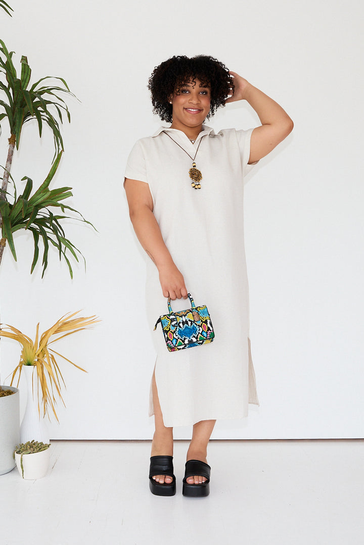 Short Sleeves Midi Dress