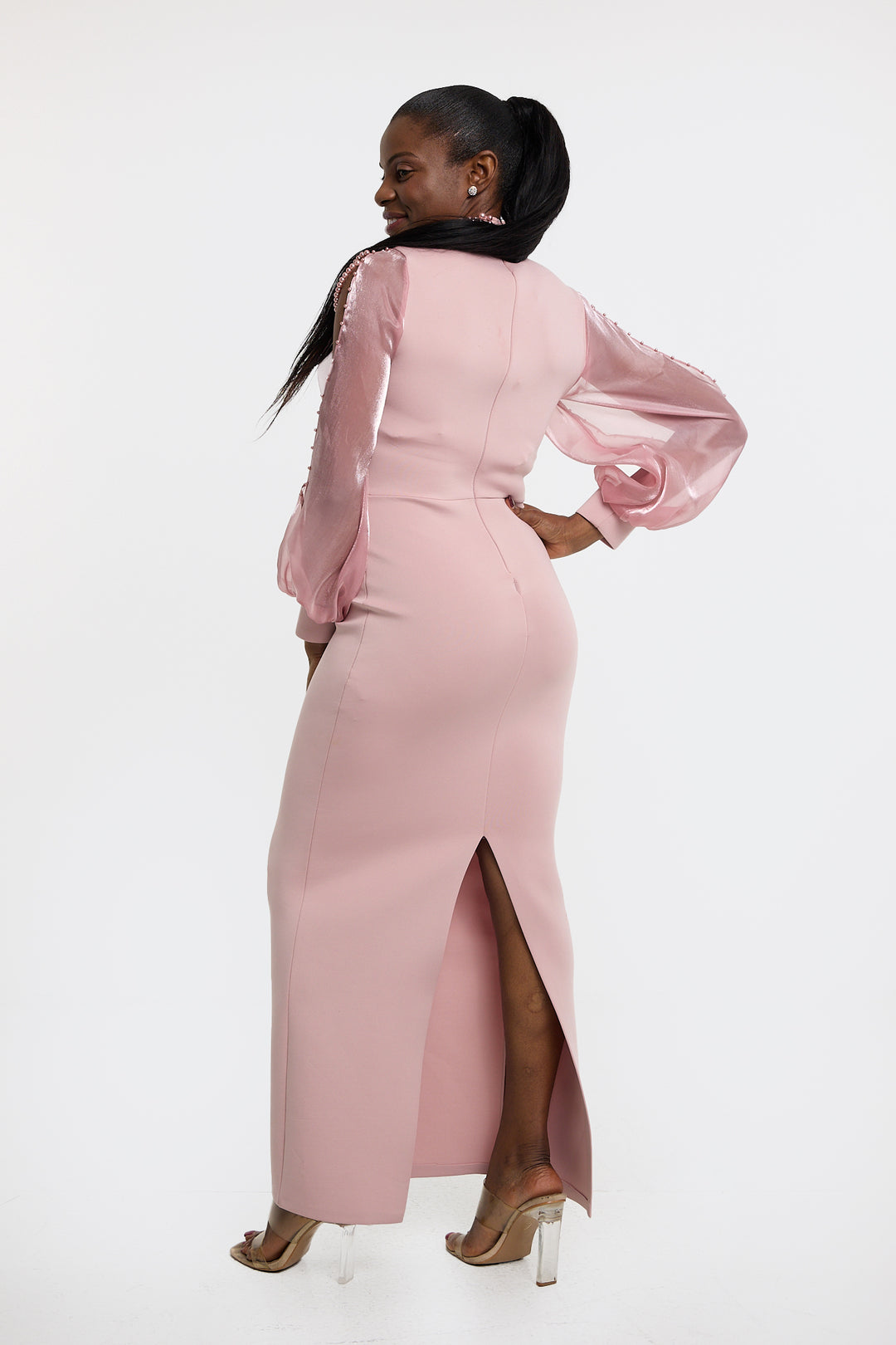 Bishop Sleeves Dress - Pink