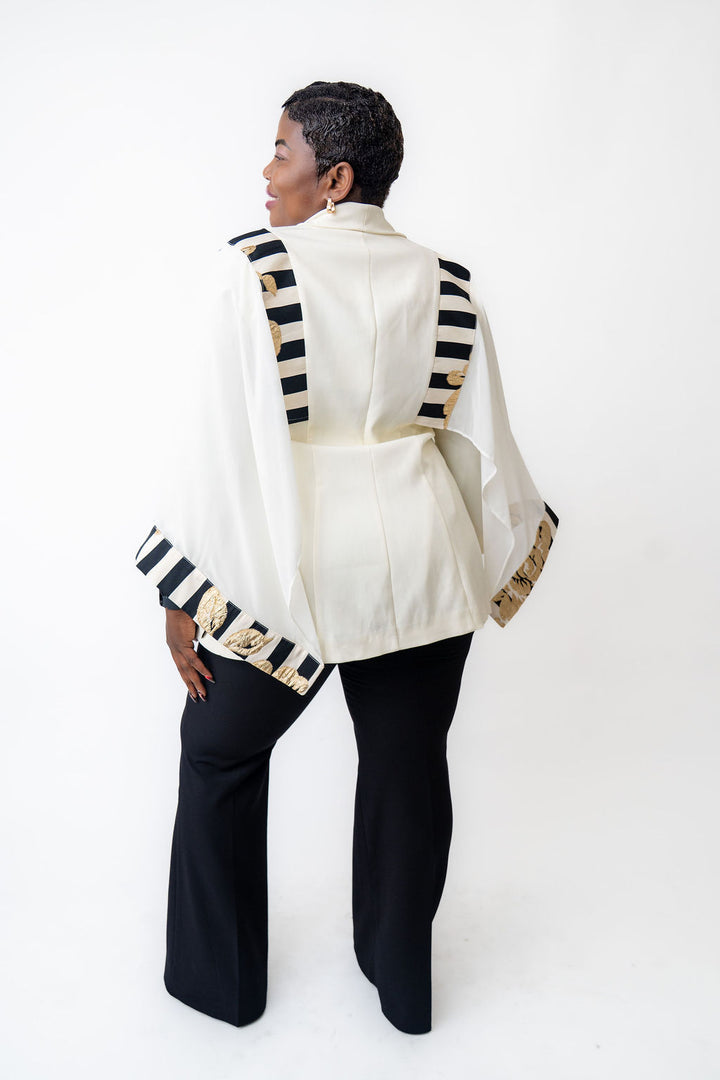 Stylish white and striped blazer
