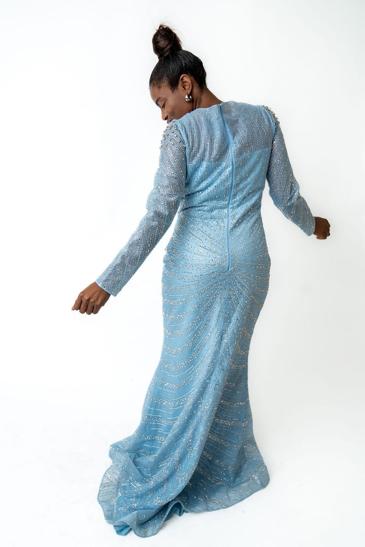 Light blue beaded dress