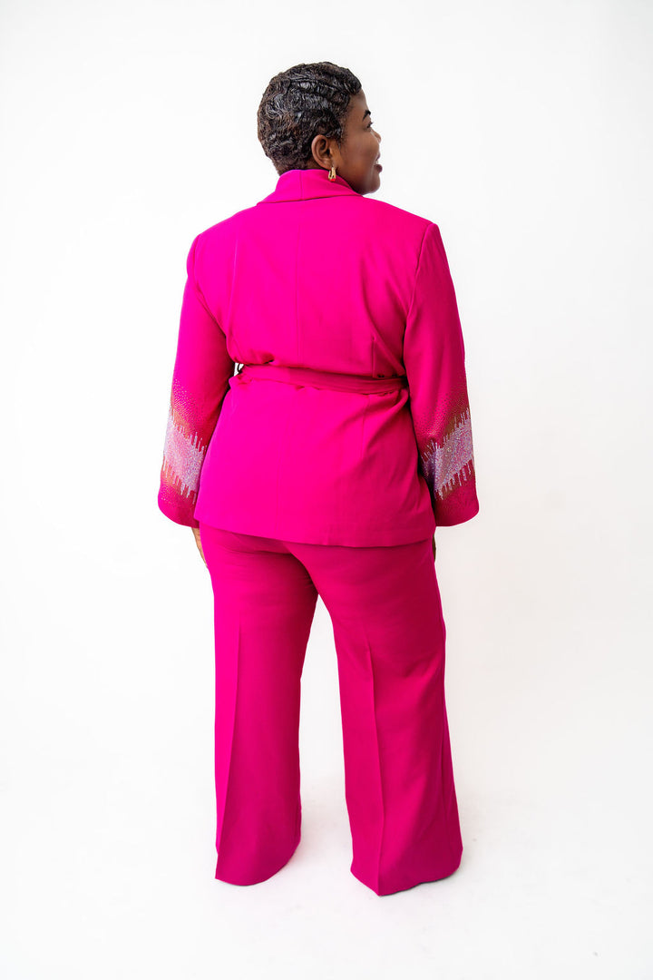 Belted two-Piece Pink Blazer