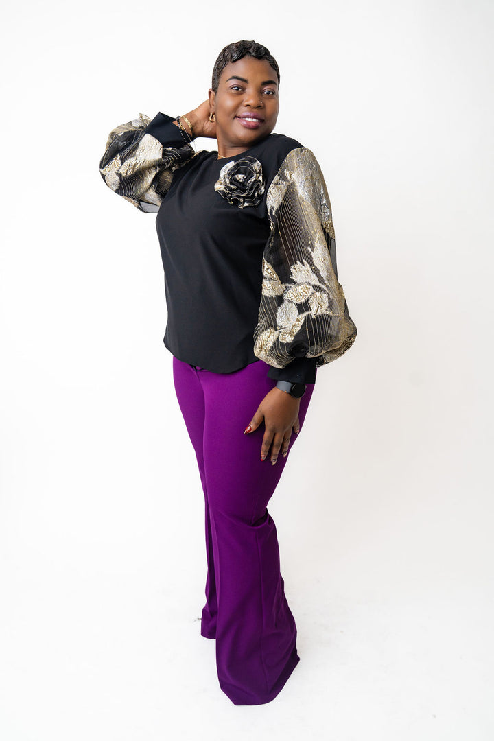 Purple wide leg pant