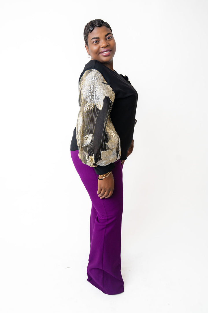 Purple wide leg pant