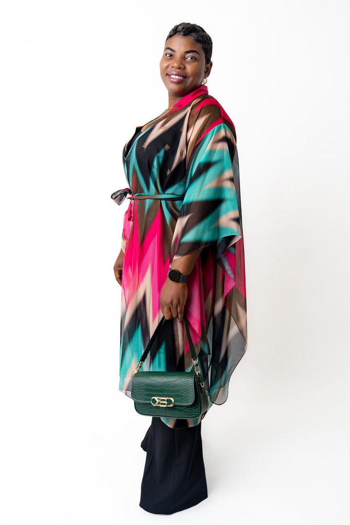 Multicolor kimono dress