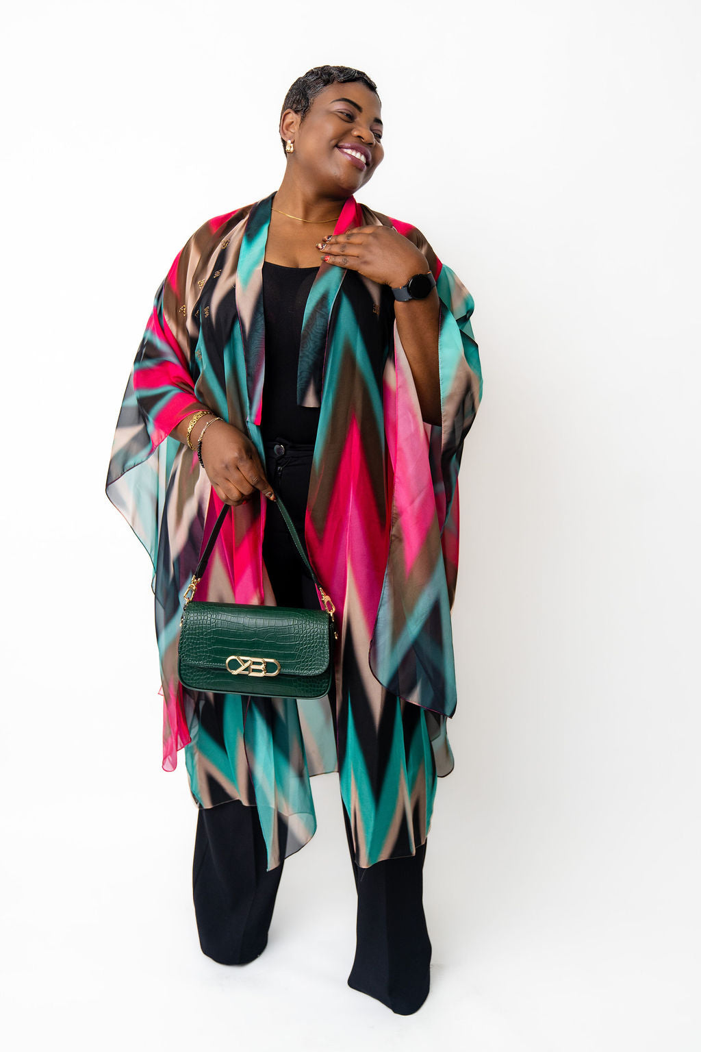 Multicolor kimono dress