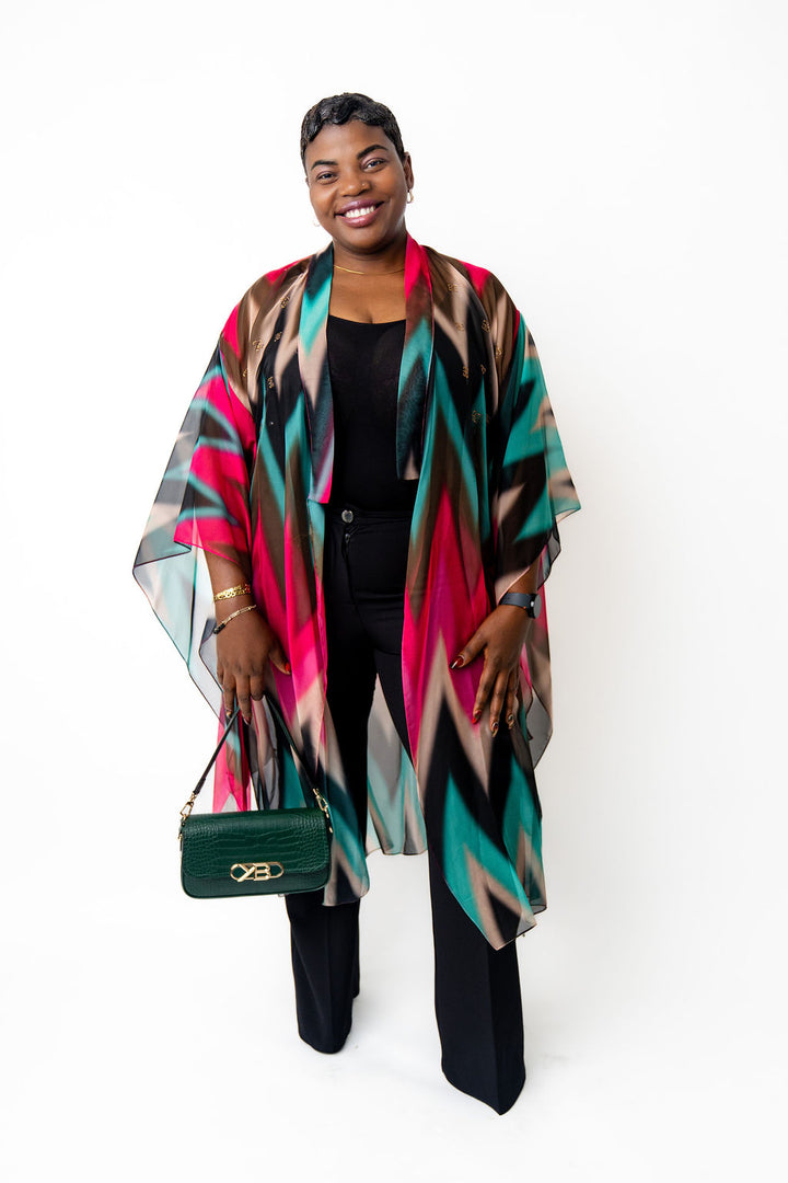 Multicolor kimono dress