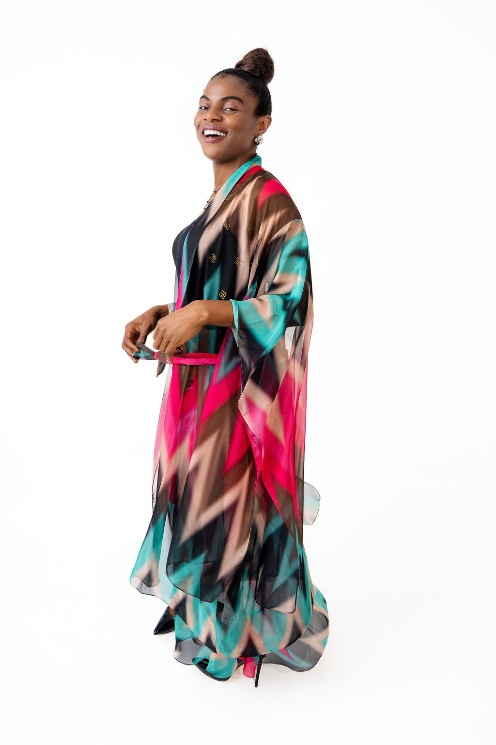 Multicolor kimono dress