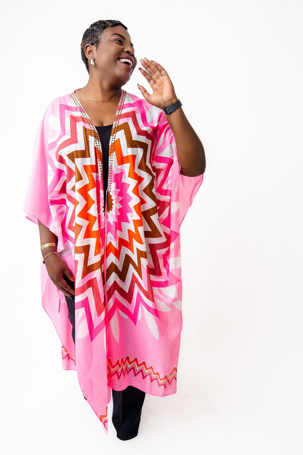 Orange Two-piece kimono outfit