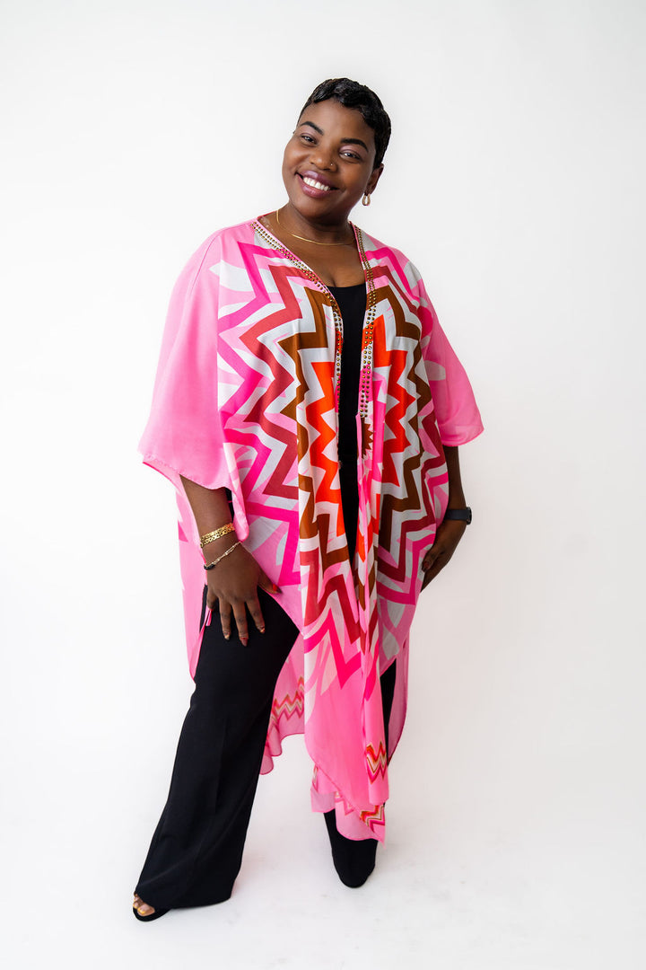 Orange Two-piece kimono outfit