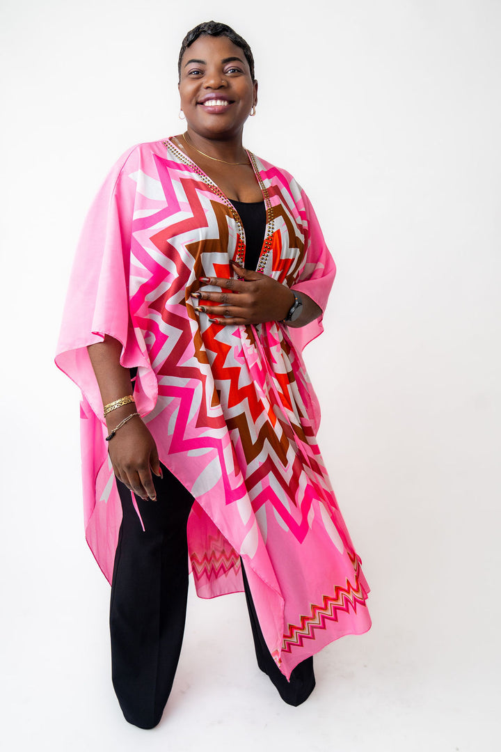 Orange Two-piece kimono outfit