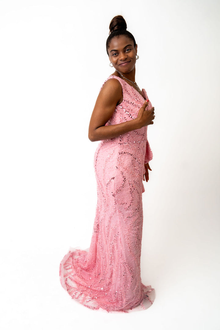 Pink sequin dress