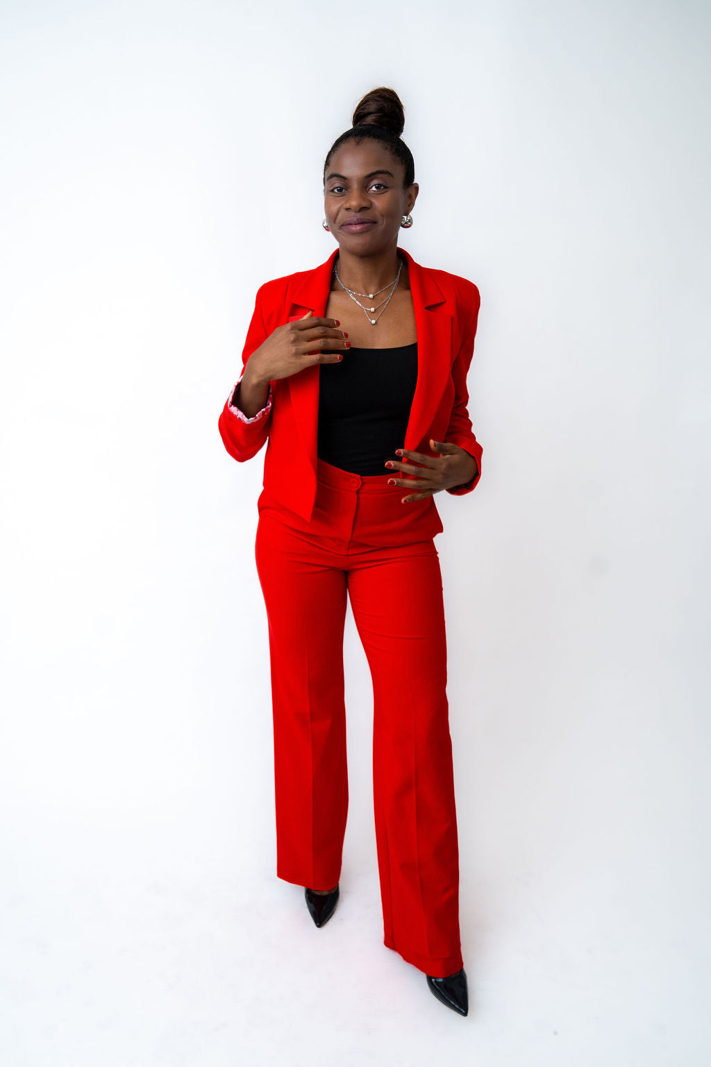 red suit
