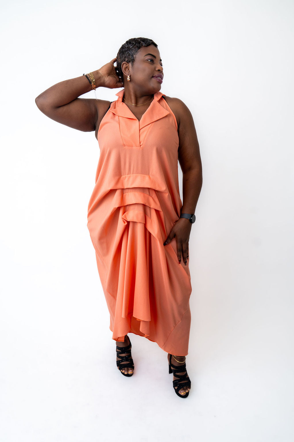 Peach-colored sleeveless