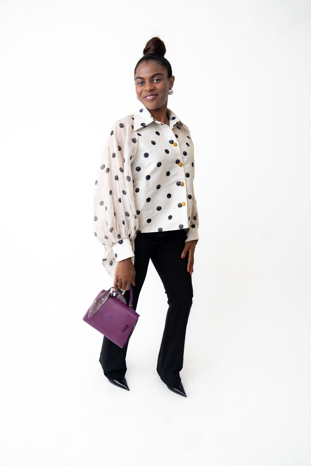 Polka dot stylish blouse