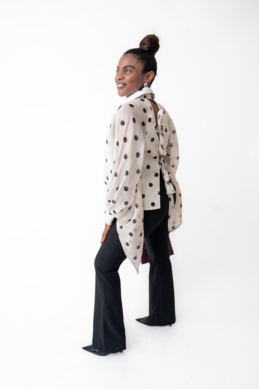 Polka dot stylish blouse