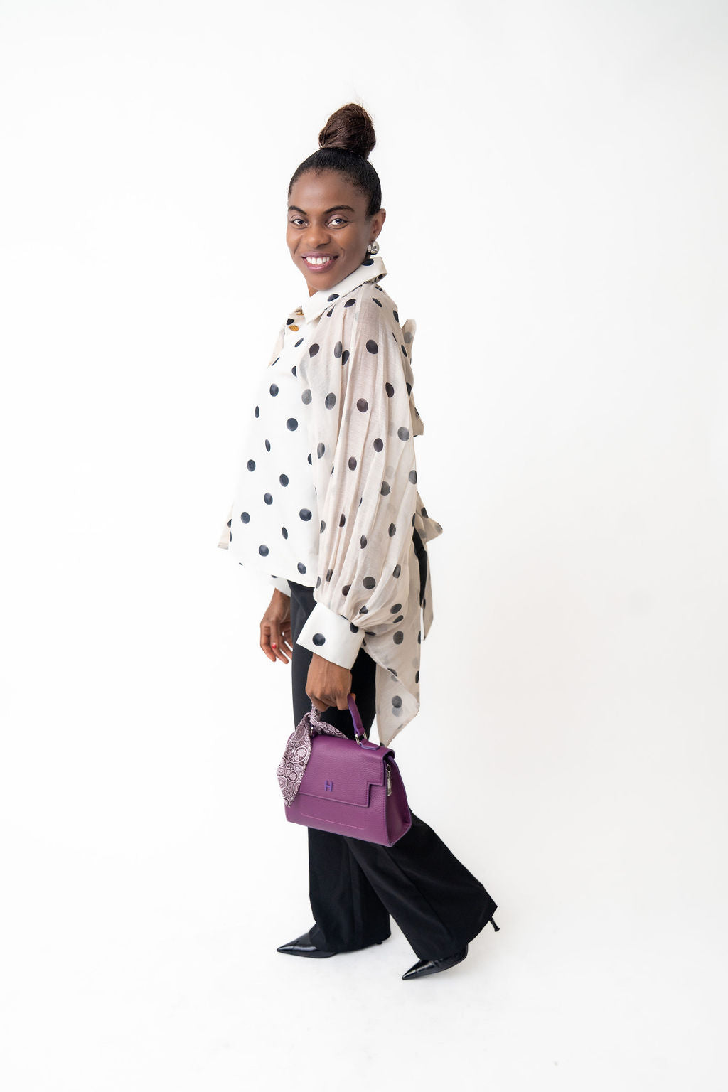 Polka dot stylish blouse
