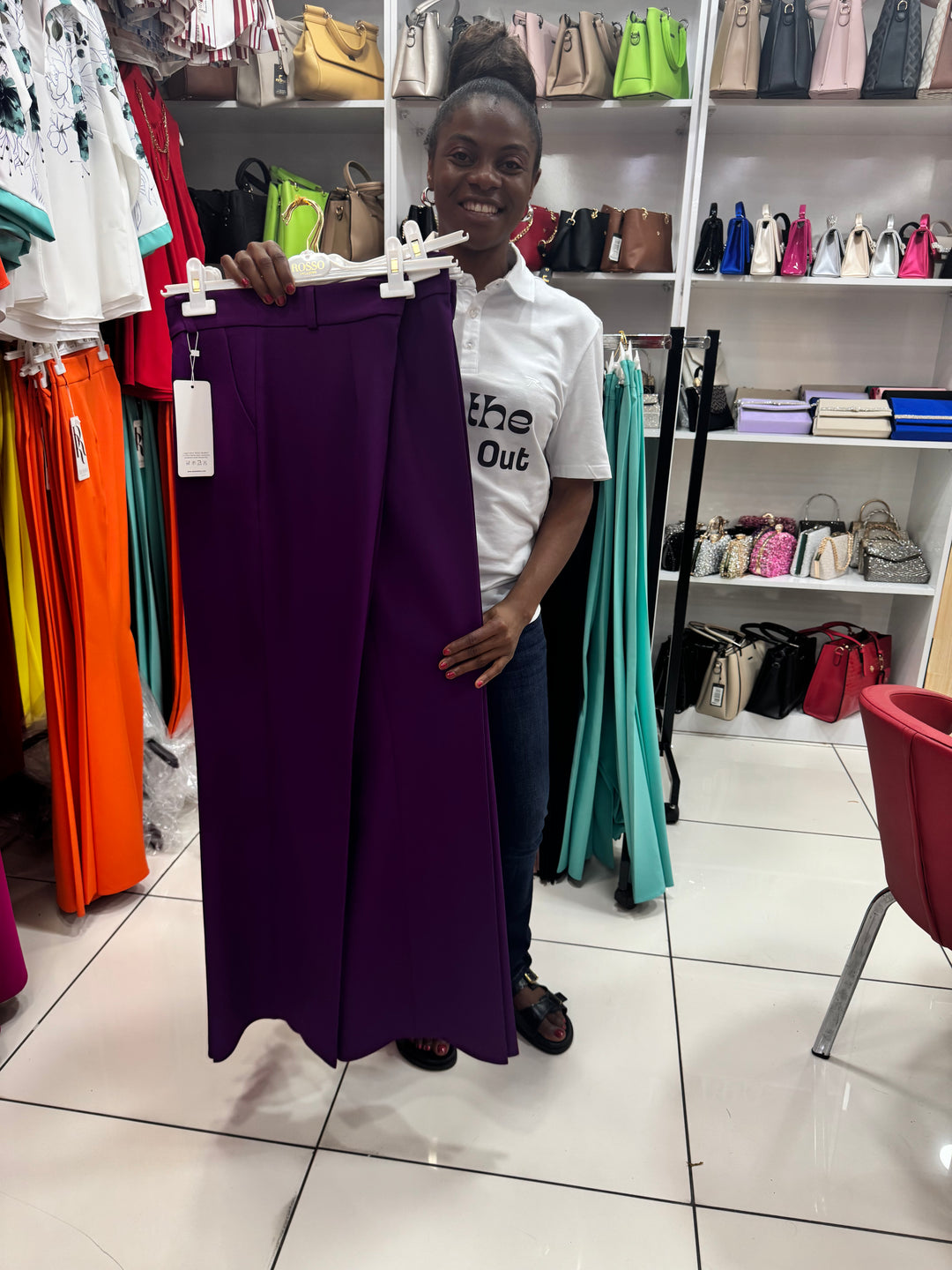 Purple wide leg pant