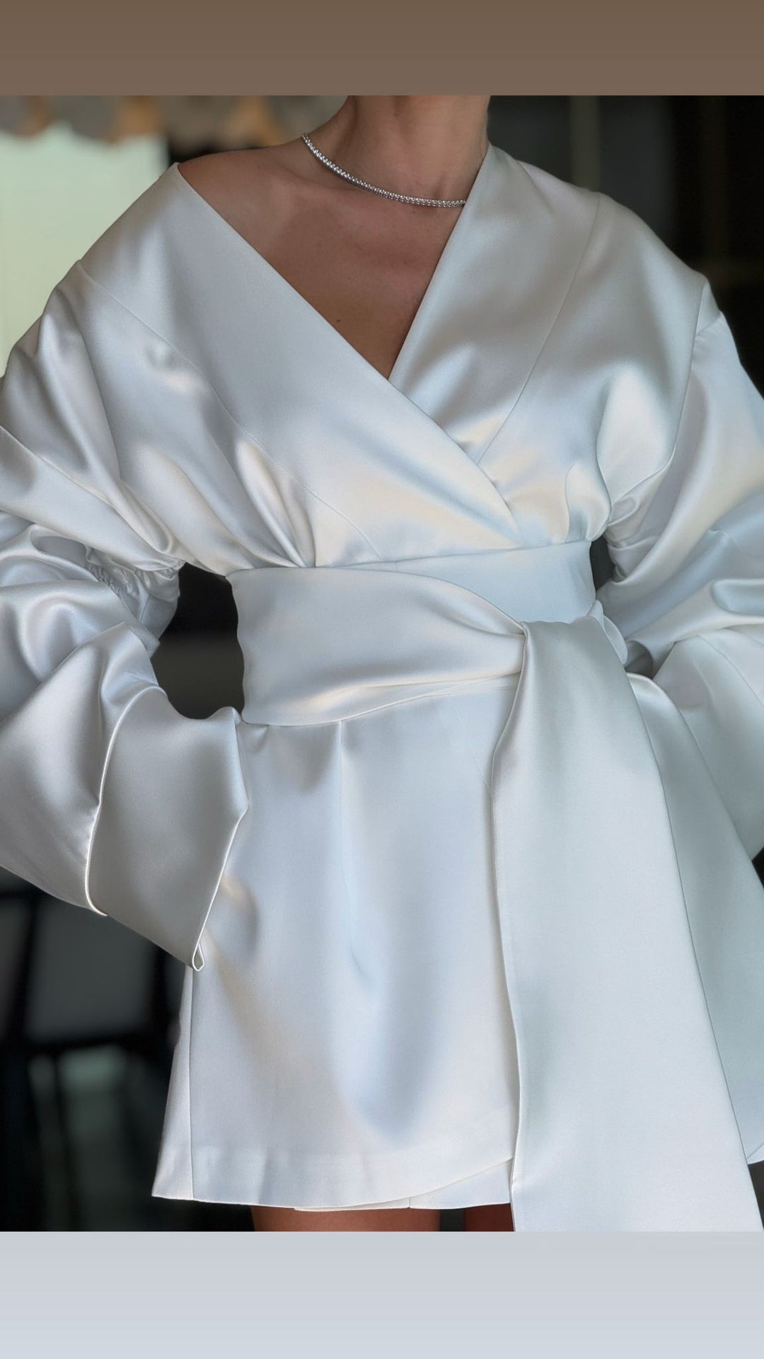 RED SILK BELT KIMONO BLOUSE