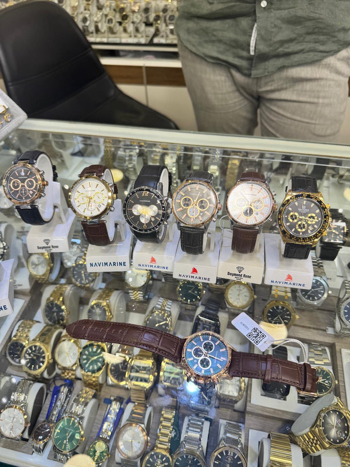 Gold and black watch