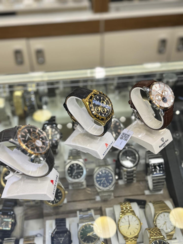 Gold and black watch