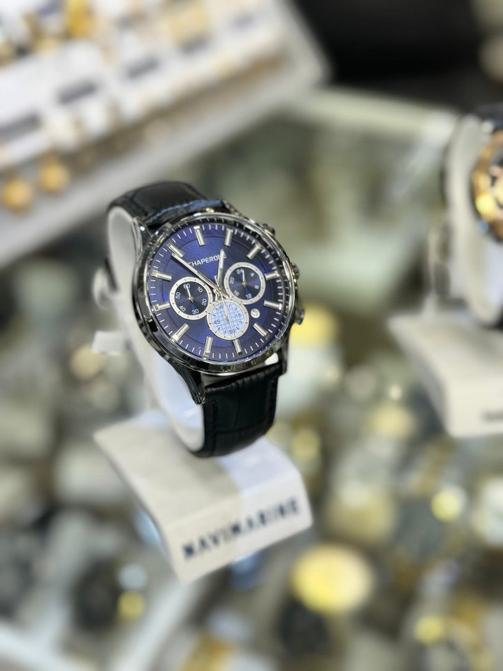Gold and black watch