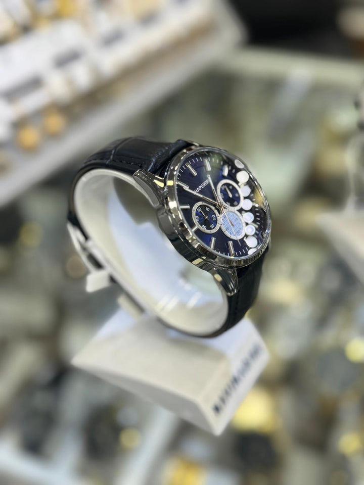 Gold and black watch