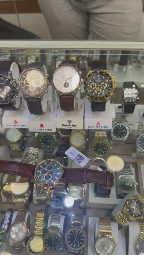 Gold and black watch