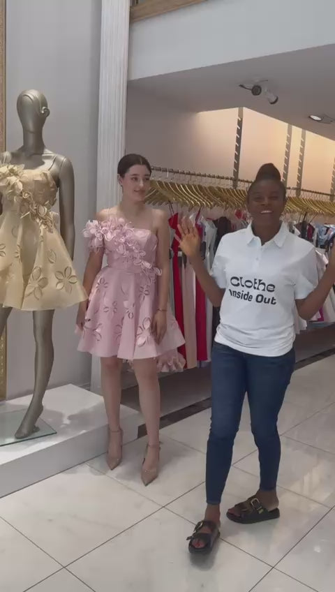 Armless pink dress