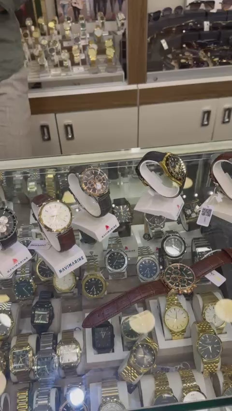 Gold and black watch